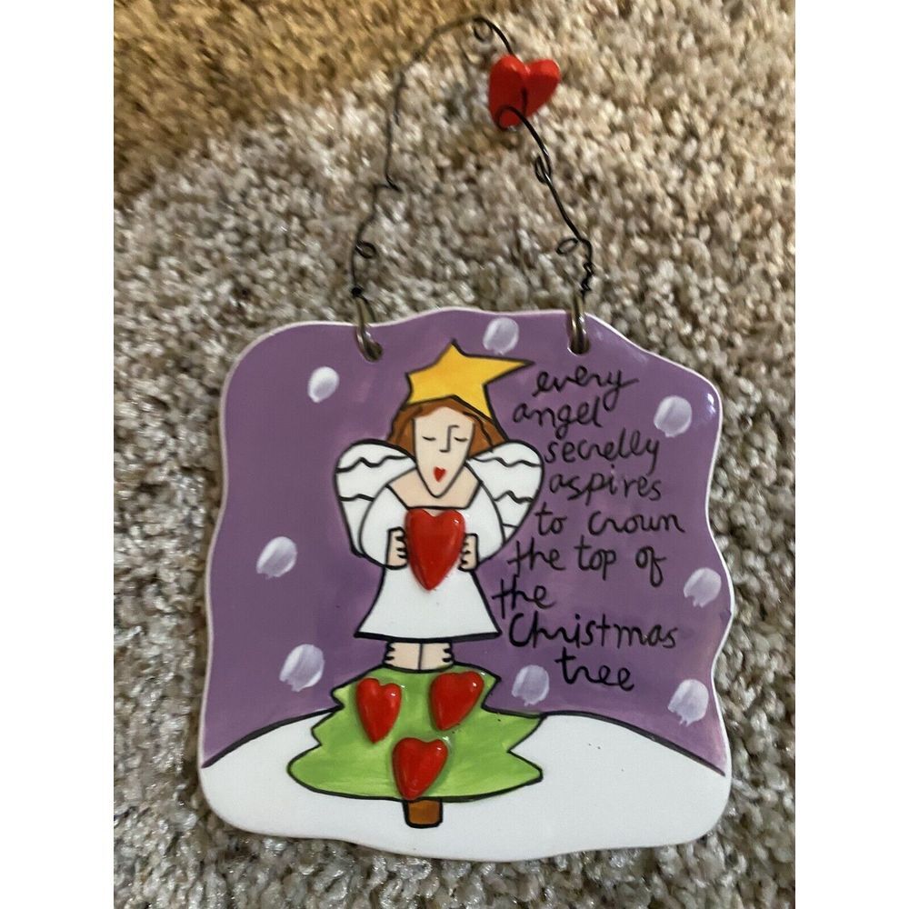 Vintage Sandra Magsamen for Silvestri Wall Tile Art Signed‎ Christmas Quote